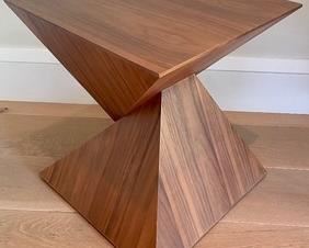 This Gorgeous Pyramid Side Table has such a great look to it, featuring a double pyramid design. It measures 16x16x18 inches.
