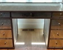Restoration Hardware Delaney Mirrored Desk in good condition with light wear. Measuring 50" x 20" x 30.5"