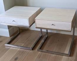 Pair of Room and Board Hudson Ash Nightstands. Each measures 20” x 20” and 22” high