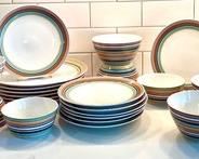 iittala Dishes. Fun and colorful set of dishes. Includes; 6 dinner plates, 8 salad plates, six cereal bowls and two ice cream/smaller bowls.