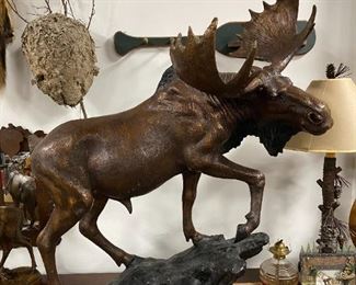 Bronze Clad Moose Sculpture