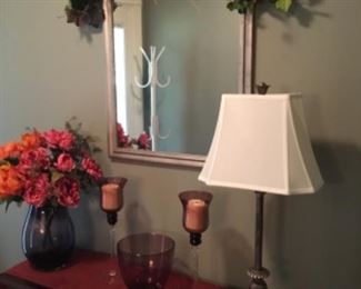 Entry table with decor & lamp