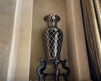 Vase on stand, 40” tall