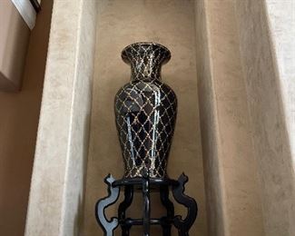 Vase on stand, 40” tall