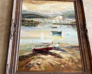 Large scale framed oil on canvas 4’ x 5’