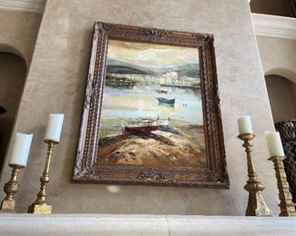 Large scale framed oil on canvas 4’ x 5’