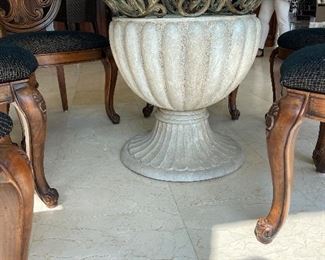 Pedestal base glass top dining table