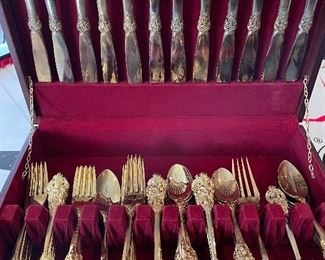 Baroque by Godinger 64 piece Vintage Gold Plated silverware set - there are 2 identical sets of this