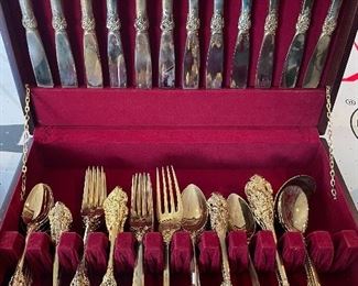 Baroque by Godinger 64 piece Vintage Gold Plated silverware set - there are 2 identical sets of this