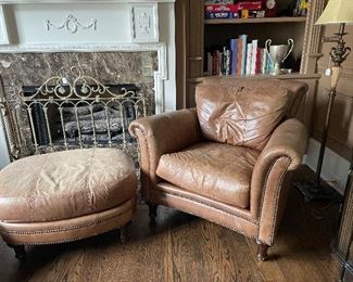 Leather chair and ottoman by Ferguson Copeland, Ltd.