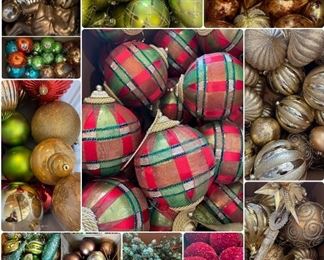MANY ornaments and tree embellishments…..100s of ornaments!