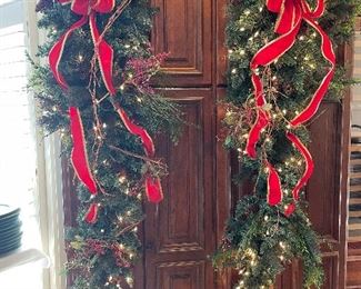 Frontgate pre lit Christmas swags