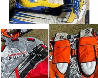 Inflatable, towable lake rafts