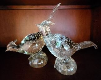 Pair of large vintage glass Pheasants $95 or bid #16