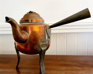 Antique Norwegian copper tea pot $39