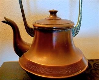 Antique copper tea kettle $39