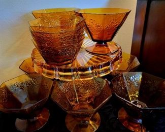 Vintage amber glassware
