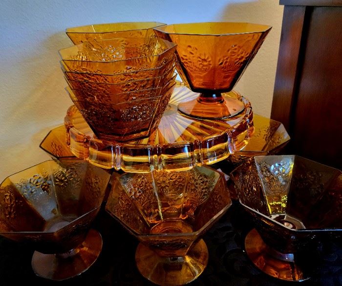Vintage amber glassware