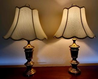 Pair of traditional brass table lamps $95 NOW HALF OFF!