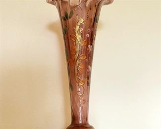 Victorian art glass vase $29
