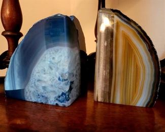Two pair of agate bookends