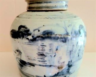 Antique Japanese porcelain lidded jar #20