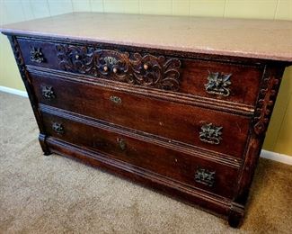 Antique Victorian marble-top dresser $195 or bid #28