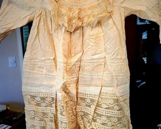 Antique lace baby's christening dress $25
