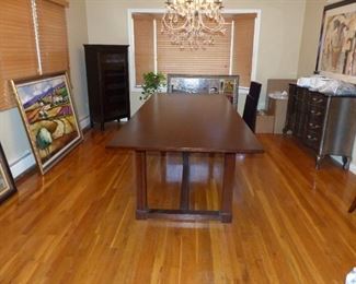 Restoration Hardware dining table with 1 leaf (no chairs)