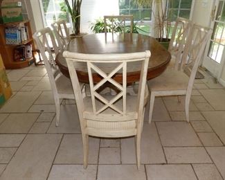 Country dining table with 6 chairs