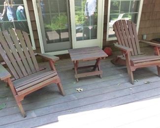 Adirondack chairs and side table