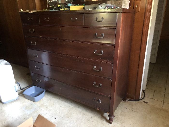 One of a kind tall chest of drawers, 5 ft long. Beautiful piece! 