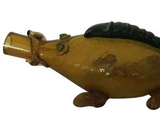 Unique Piece: Amber Chianti Fish Decanter