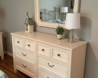 Brand new Lane double dresser with matching mirror.  Measures 5’L x 20” d x 39” h.  Mirror measures 41” x 33”.  Presale …dresser 350 and mirror $75.  
