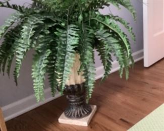 Urn with artificial fern