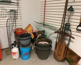 Antique sled and other garage item