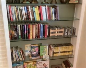 Lots of hard back and soft cover books.  Nancy Drew collection and other childrens books
