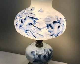 #6	Blue hand-painted Lamp 19" tall	 $50.00 
