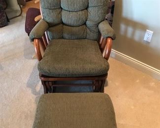 #25 Green Glider/Rocker w/ottoman $75.00