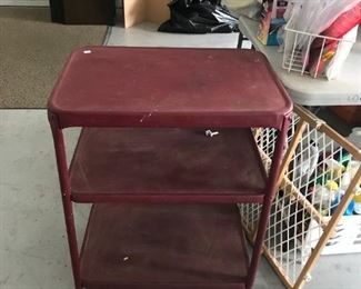 #68	Red Painted Metal Rolling Cart w/3 shelves - 24x17x30	 $30.00 
