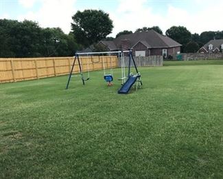 #107	Swing Set in Yard for kids - slide as is (you move)	 $20.00 

