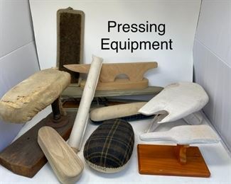 Pressing equipment - clapper, velvet board, various pressing boards $10 - $40. 