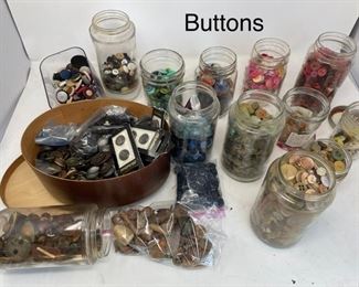 Vintage and modern buttons sold in bulk $5 - $20. 