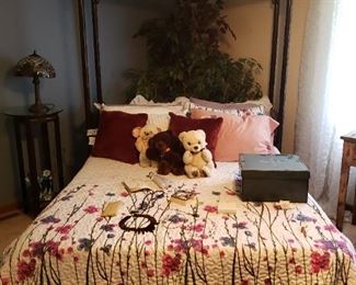 Asian inspired lighted queen bed