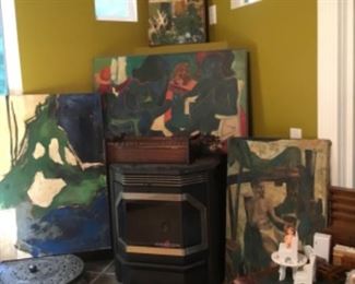 Large original oils painted by the home owner