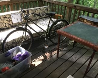 Vintage bike and Mid Century Daybed