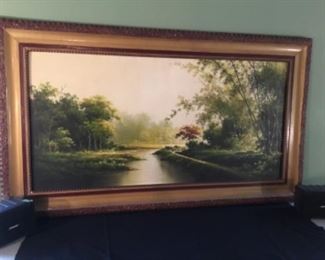 Huge framed oil
