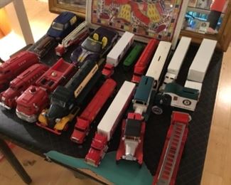 Toy trucks, car