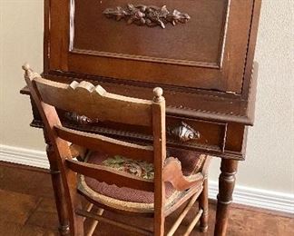 Drop Leaf Writing Desk & Chair