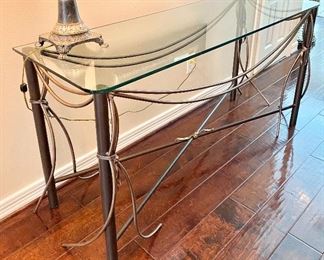 New Orleans Custom Metal Glass Top Table